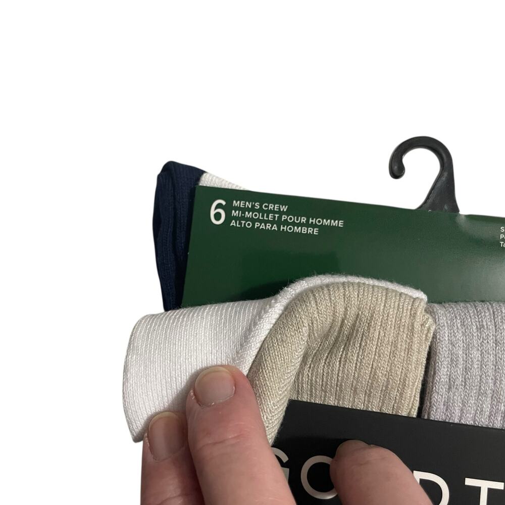 Gold Toe Goldtoe Mens Shoe Size 6-12.5 Casual Ribbed Crew Socks 6 Pack AquaFX - Picture 6 of 8